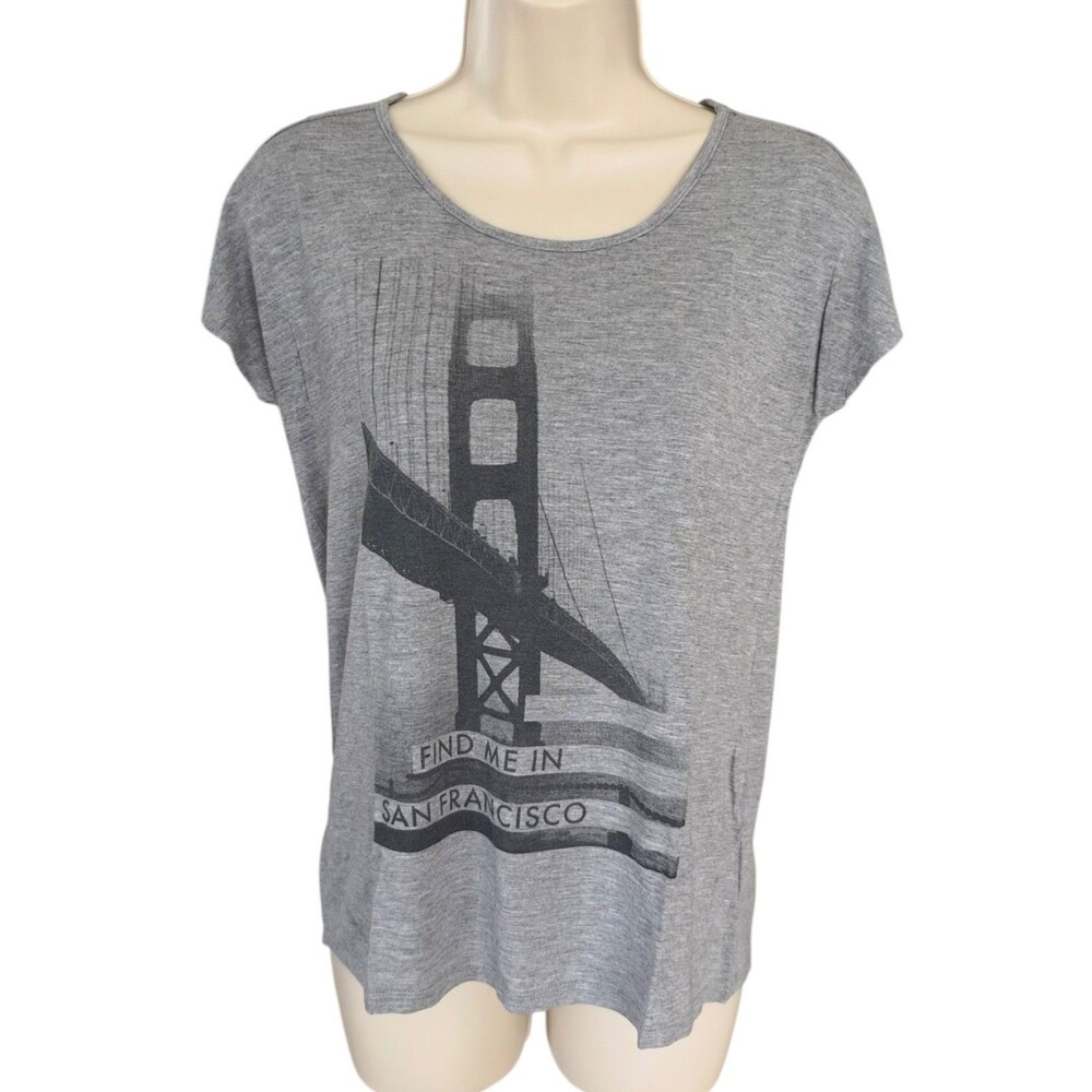 Old Navy Women's Short Sleeve San Francisco T-Shirt Top 100% Rayon Size XS Gray